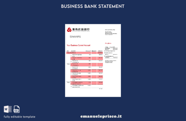 stile verificato Modello di estratto conto dell'organizzazione della Qingdao Rur